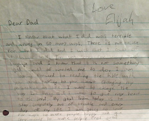 Elijah Apology Note